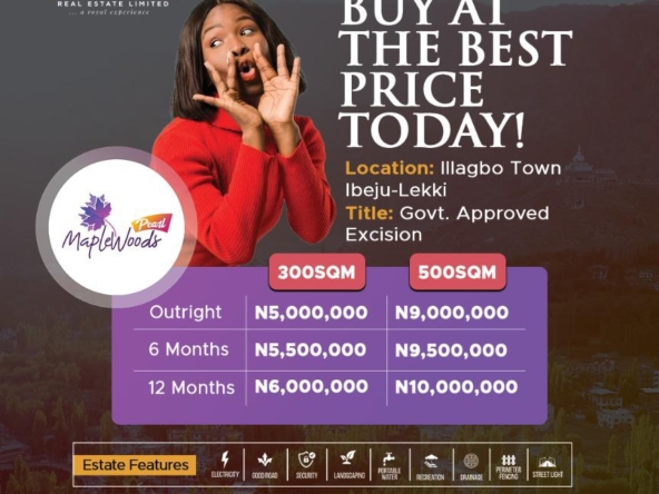 Land for sale in maplewoods pearl estate-ilagbon ibeju lekki